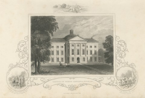 Capitol of North Carolina, Raleigh, Domed State House View, circa 1850