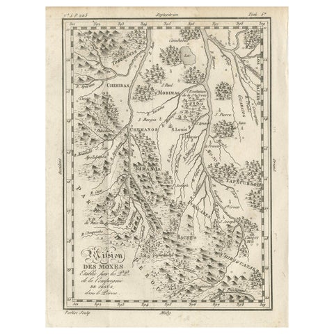 Mission of the Moxos, Peru – Antique French Jesuit Map by Portier, c.1790