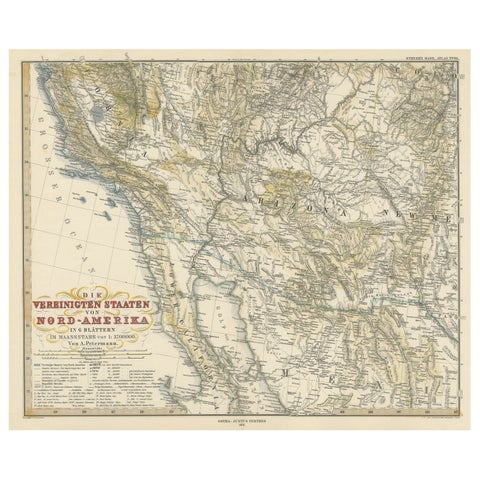 Antique Map of Part of the United States Including Lower California & Arizona
