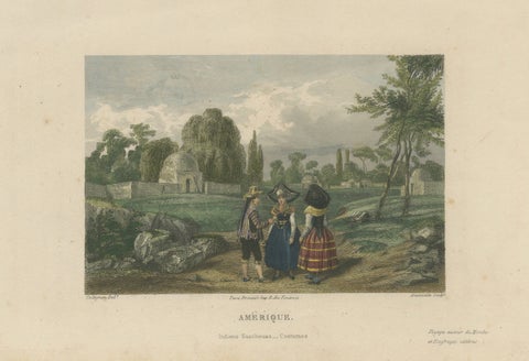 Quechua Indigenous Costumes, South America – Hand-Colored Print, 1843