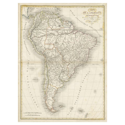 Scarce Antique Map of South America