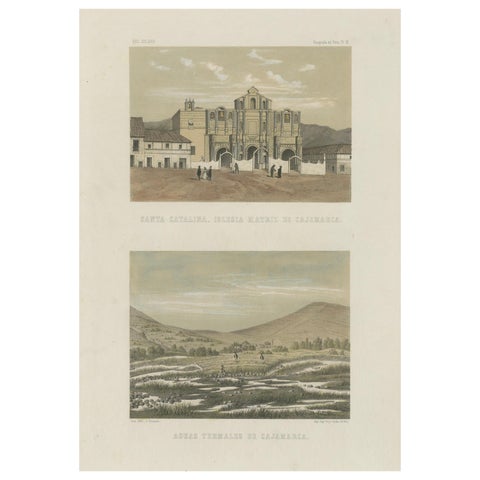 Hand-colored Views of Cajamarca – Santa Catalina Church & Thermal Springs, 1865