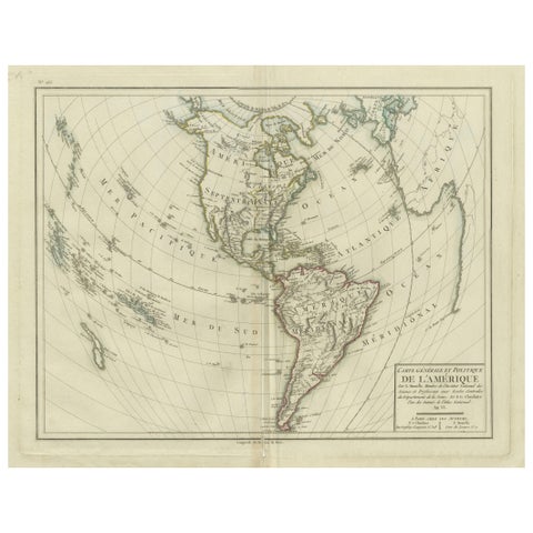 Antique Map of North and South America by Pierre Antoine Tardieu (1784-1869)