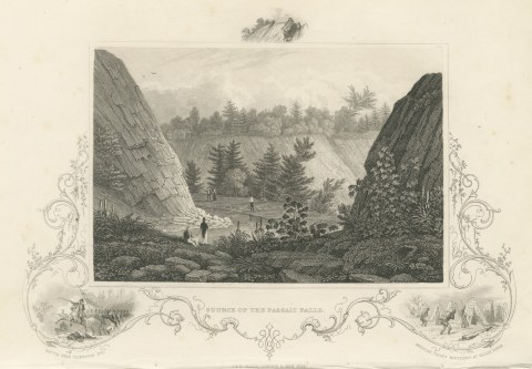 Source of the Passaic Falls, New Jersey, Valley Forge Vignette, circa 1850